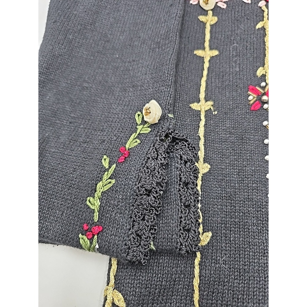 Victoria Jones Fall VTG Embroidered Ugly Christmas Sweater Beaded Woman S - Picture 6 of 12